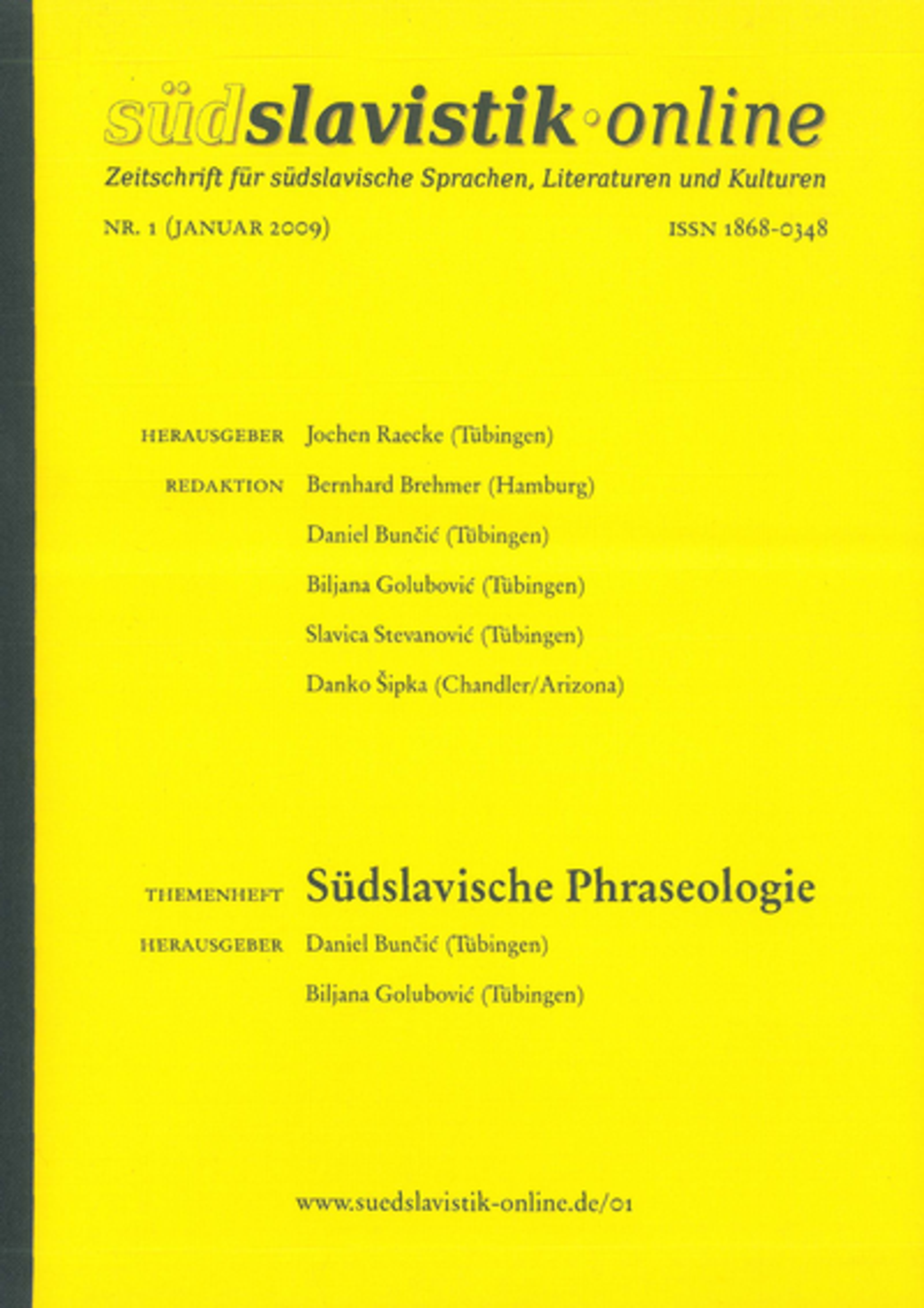 Südslavistik online 1 (2009)